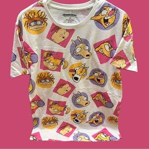 Nickelodeon Rugrats Women’s Cartoon Character T-Shirt - White and Pink size M